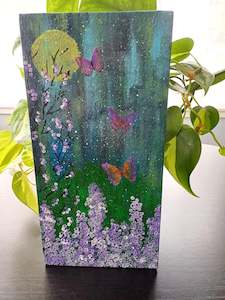 Canvas Art: Purple  Clusters - Acrylic painting.