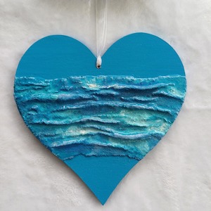 Hanging heart with texture.