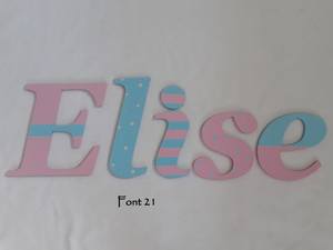 Personalised Names - 20cm high for the uppercase letter - Elise design and colour.
