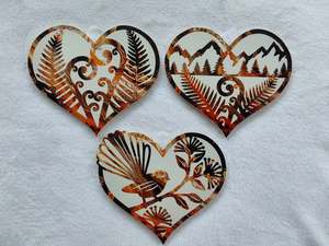 Set of 3 kiwiana wall decor hearts
