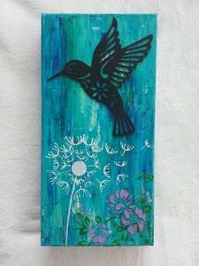 Mixed Media Hummingbird Canvas