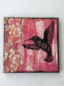 Mixed Media Hummingbird Canvas