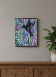 Mixed Media Hummingbird Canvas