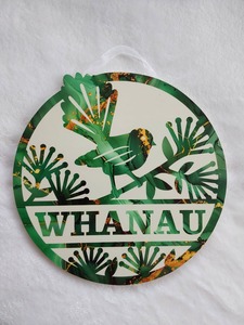 Kiwiana Round Whanau Sign.