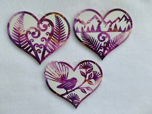 Set of 3 kiwiana wall decor hearts
