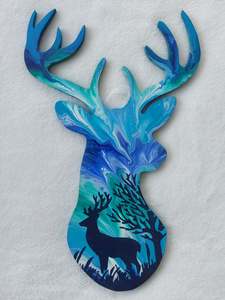 Stag head wall art.