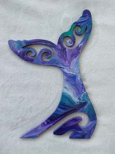 Kiwiana wall art, whale tail.