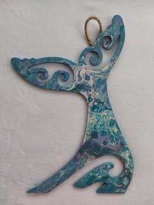 Kiwiana wall art, whale tail.