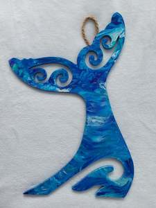 Kiwiana wall art, whale tail.
