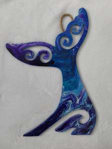 Kiwiana wall art, whale tail.