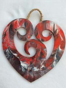 Kiwiana wall hanging heart