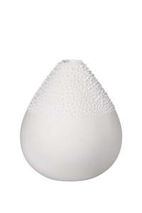 Vases: Mini White Beaded Vase #3