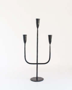 Decorative Objects: Hand Forged Iron Candelabra