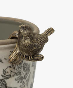 Hanging Gold Bird Decor - Tail Up