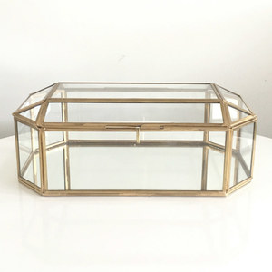 Products: Gold Card Holder - Glass and gold wishing well Wanaka Wedding Hire