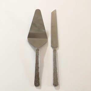 Products: Cake Knife Set Beaten Silver Serveware Wedding Decor Wanaka