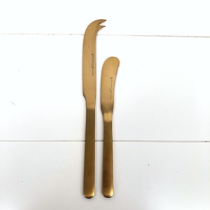 Products: Gold Cheese Knife Set Gold Cutlery Maxwell Williams Wedding Hire
