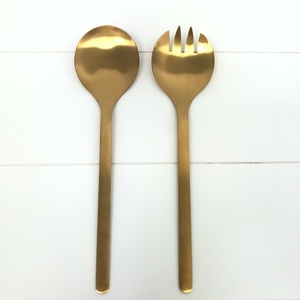 Products: Gold Salad Servers Gold Cutlery Wedding flatware Event Hire Wanaka
