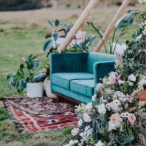 Products: lucy lounger green sofa lounge furniture wanaka wedding hire