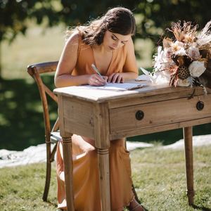Products: rustic table - signing table - card station - wedding hire wanaka