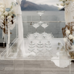 Products: Champagne Stand Acrylic Table Wanaka Wedding Hire