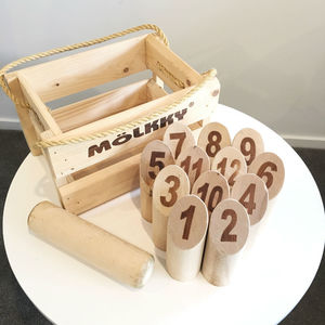 Products: finska, wedding game, wood tossing game - wanaka wedding hire