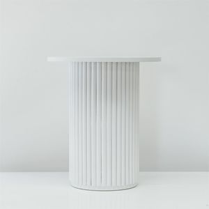 Products: Fluted Side Table White Furniture Wedding Hire Wanaka