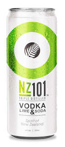 RTD: NZ101 Vodka, Lime & Soda Cans RTD 250ml 4.5% ALC/VOL.