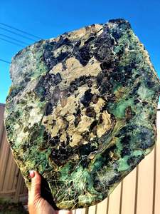 Tasmania Serpentine Mixed Jade with Black Magnetite Slab