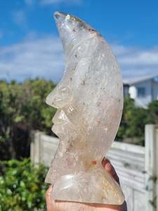 Carvings: Smoky Quartz Moon on stand