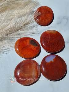 Crystals Flat Polished Stones: Fire Agate Flatstone