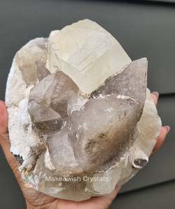Fossil Specimens: Calcite with Etched Quartz Cluster