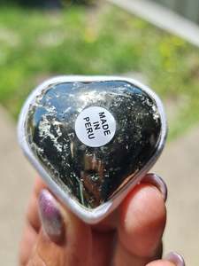 Pyrite Semi Polished Heart