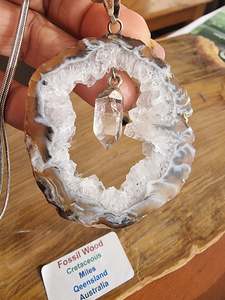 Druzy Agate Point Pendant