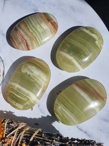 Banded Calcite Palm Stone