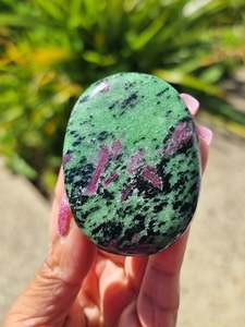 Ruby in Zoisite Palm Stone