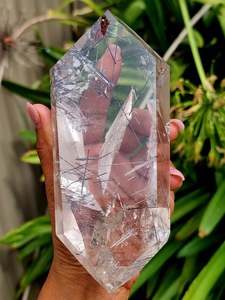 Black Tourmalated Quartz Double Terminated