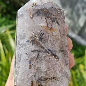 Crystals Points Towers: Hematised Rutilated Quartz Tower