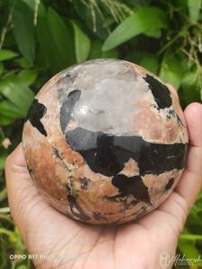 Feldspar with Tourmaline Sphere