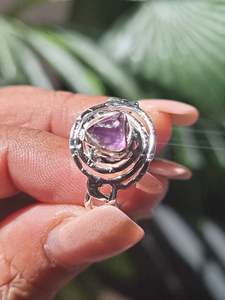 Amethyst Rough Ring Silver