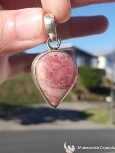 Top: Rhodochrosite Pendant Sterling Silver