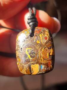 Australian Boulder Opal Pendant on Adjustable Cord