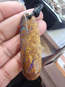 Australian Boulder Opal Pendant on Adjustable Cord