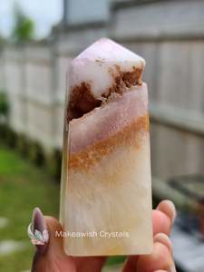 Crystals Points Towers: Pink Aragonite Tower
