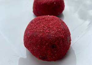 Raspberry Cloud Fudge Orb Balls