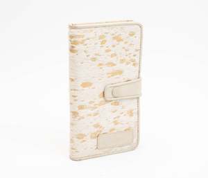 Avenue Hunter Slim Wallet Hide White and Gold RFID