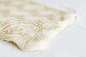 Knit Blanket - Oatmeal Stripe