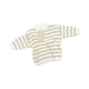 Chunky Knit Sweater - Biscuit Stripe