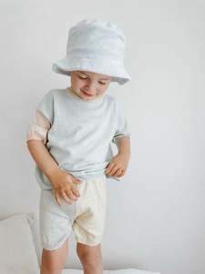 Knit Wear: Knit Shorts - Pale Pastel Colourblock