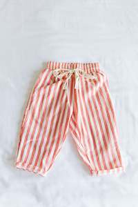 Bottoms: Linen Pant - Red Stripe